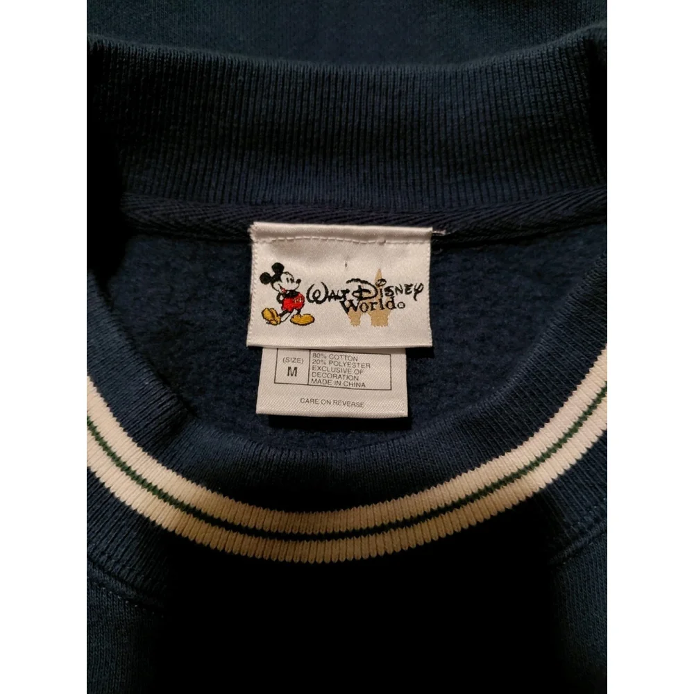 VTG 90s Walt Disney World Tour Embroidered Sweatshirt Adult Medium Blue Crewneck